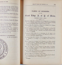 Load image into Gallery viewer, Knights of Pythias. Proceedings of the Grand Lodge of Maine, 1875-1888