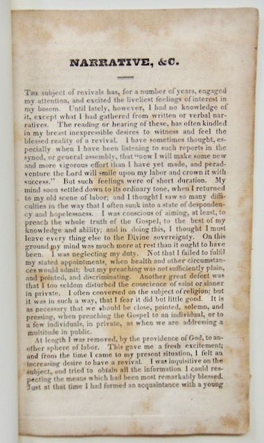 Walton, Narrative of a revival of religion Third Presbyterian Church, Baltimore