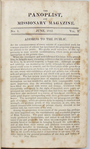 [Morse, Jedidiah]. The Panoplist, and Missionary Magazine, for the year ending June 1, 1813. Volume V. New Series