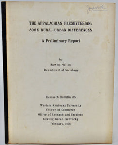 Nelson, Hart M. The Appalachian Presbyterian: Some Rural-Urban Differences