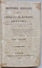 Load image into Gallery viewer, Schoell, F. Histoire Abregee de la Litterature Romaine