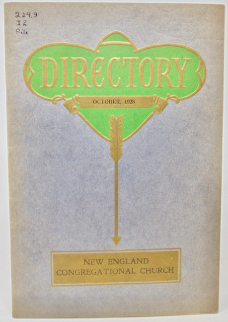 Directory of the New England Congregational Church, 1928, Chicago