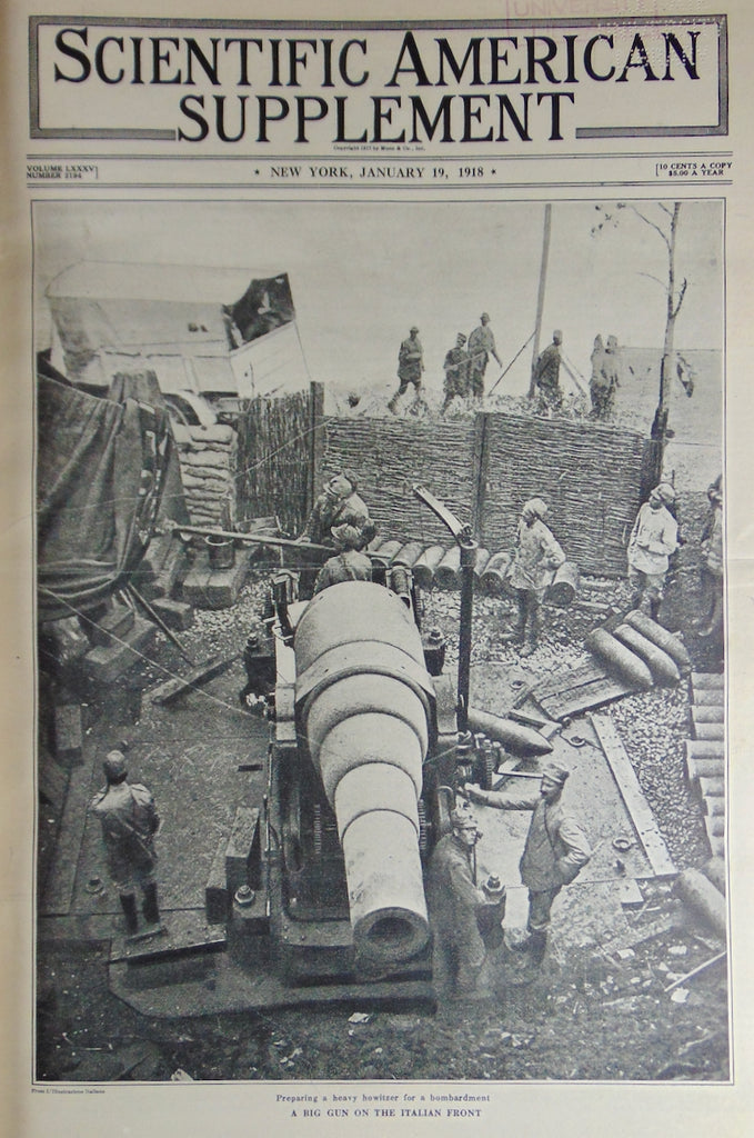 1918 WWI Scientific American Supplements, January to June bound volume