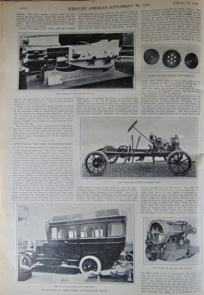 Scientific American Supplement, 1907. Automobiles, Ships, Railroads &c.