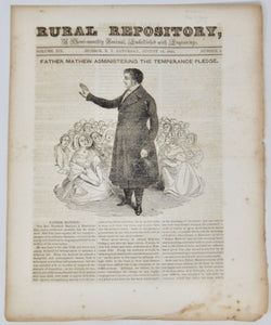 Rural Repository, August 1842: Father Mathew Administering the Temperance Pledge