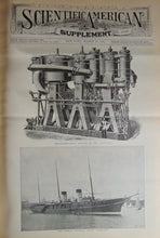 Load image into Gallery viewer, 1898 Scientific American Supplements, Flying Machines, Ships, Engines &amp;c.