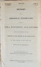 Load image into Gallery viewer, [MAP] 1839 Geological Exploration of part of Iowa, Wisconsin, and Illinois