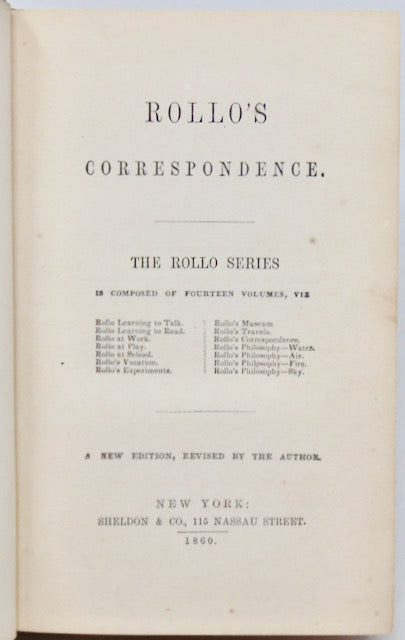 Jacob Burgess Rollo Abbott, Jacob. Rollo's Correspondence – Haaswurth Books