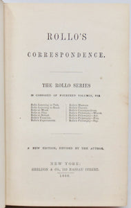 Abbott, Jacob. Rollo's Correspondence