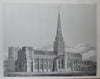 1867 Engraved Plates, b/w & colors, Architectural History, Chichester Cathedral