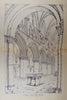 1867 Engraved Plates, b/w & colors, Architectural History, Chichester Cathedral