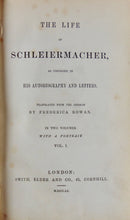Load image into Gallery viewer, The Life of Schleiermacher, as unfolded in his Autobiography and Letters (1860)