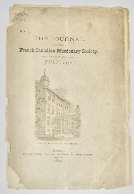 The Journal of the French Canadian Missionary Society, July, 1872. No. 1.