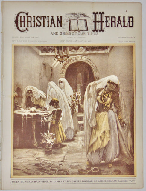 The Christian Herald 1901. Cover illustration of Oriental Womanhood, Algiers