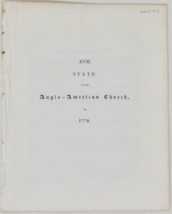 State of the Anglo-American Church, in New York City, 1776