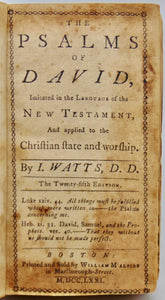 1771 Watts, Psalms of David with 1772 Bayley, The Essex Harmony