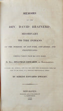 Load image into Gallery viewer, 1822 Memoirs of Rev. David Brainerd: Missionary to Indians, by Jonathan Edwards