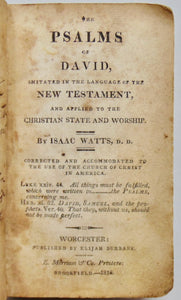 Watts, Isaac. The Psalms of David 1816 Worcester Edition