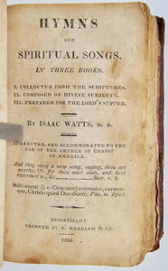 Watts, Isaac. The Psalms of David 1816 Worcester Edition