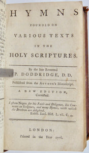 Watts & Doddridge. The Psalms of David with Hymns and 8 pp of engraved Music