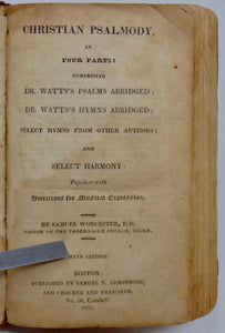 Watts & Worcester.  Christian Psalmody in Four Parts (1825)