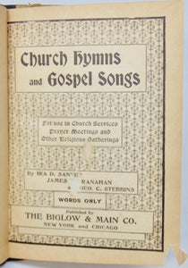 Sankey, McGranahan, Stebbins. Church Hymns and Gospel Songs