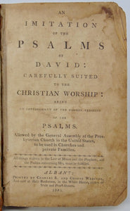 [Watts]. An Imitation of the Psalms of David, Allowed by the Presbyterian Church 1805