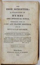 Load image into Gallery viewer, Myers.  The Zion Songster: Camp and Prayer Meetings, Revivals 1833
