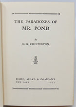 Load image into Gallery viewer, Chesterton, G. K. The Paradoxes of Mr. Pond