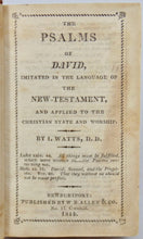 Load image into Gallery viewer, Watts.  The Psalms of David &amp; Hymns, Newburyport 1814