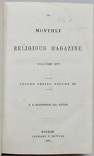 Load image into Gallery viewer, Huntington, F. D. [editor]. The Monthly Religious Magazine. Volume XIV. (1855)