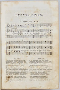 [Thomas, Abel Charles]. Hymns of Zion, with Appropriate Music 1839 Universalist