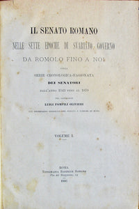 Olivieri, Luigi Pompili. Il Senato Romano nelle sette epoche di svariato governo da romolo