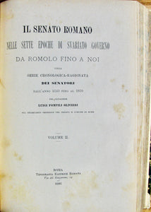 Olivieri, Luigi Pompili. Il Senato Romano nelle sette epoche di svariato governo da romolo