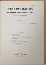 Load image into Gallery viewer, Bibliography of Dr. Nikola Tesla (1856-1943)