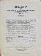 [CHINA] Kuo Ting-Yee, et al. Bulletin of the Institute of Modern History, Academia Sinica. Vol. 1.