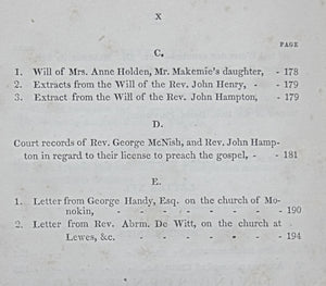 Spence. Letters on the Early History of the Presbyterian Church in America (1838)