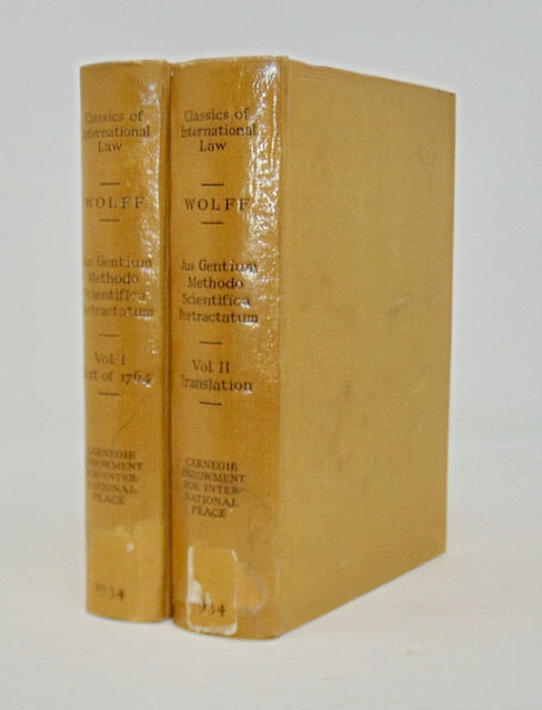 Wolff. Jus Gentium Methodo Scientifica Pertractatum Volume One and Two, complete set