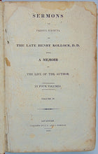 Load image into Gallery viewer, Sermons on various Subjects, by the late Henry Kollock, D.D. (1822 Savannah imprint)