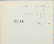 Load image into Gallery viewer, Levy, Charles. Exile: A Book of Poems [signed author&#39;s copy].
