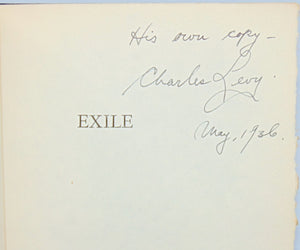 Levy, Charles. Exile: A Book of Poems [signed author's copy].