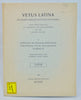 VETUS LATINA, Die Reste der Altlateinischen Bibel, 8. Lieferung 1 Tm 5,10-6,17
