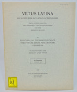 VETUS LATINA, Die Reste der Altlateinischen Bibel 10. Lieferung 2 Tm 2,17-4,5