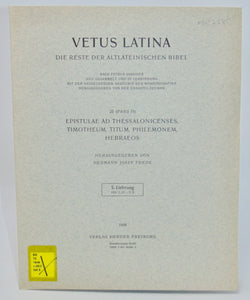 VETUS LATINA, Die Reste der Altlateinischen Bibel, 5. Lieferung Hbr 2,16-5,8.