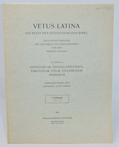 VETUS LATINA, Die Reste der Altlateinischen Bibel, 1. Lieferung Tt 1,1-3,5