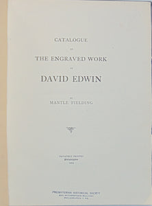 Fielding. Catalogue of The Engraved Work of David Edwin (1905)