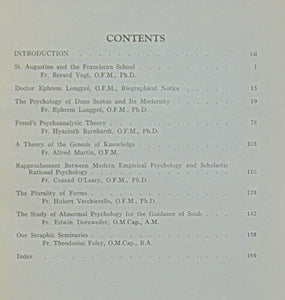 Vogel, Claude L. Psychology and the Franciscan School: A Symposium of Essays (1932)