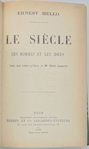 Hello, Ernest. Le Siecle les hommes et les idees (1899)