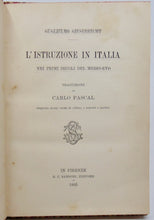 Load image into Gallery viewer, Giesebreht, Guglielmo. L&#39;Istruzione in Italia nei primi secoli del Medio-evo