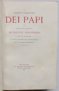 Berardinelli. Il Dominio temporale dei papi nel concetto politico di Dante Allighieri (1881)